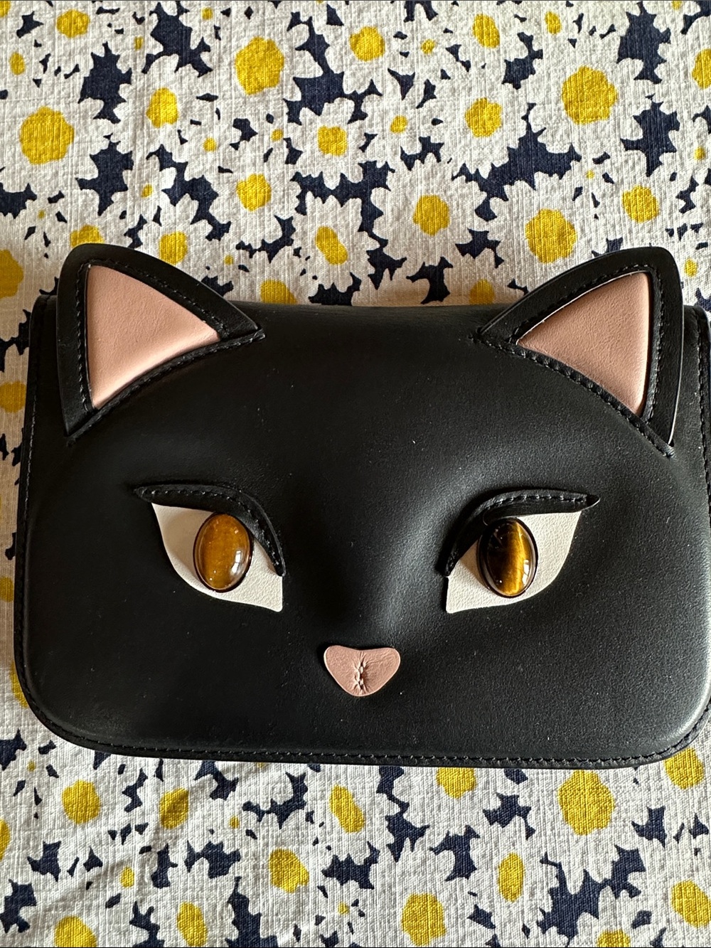 Kate Spade Bundle Tiger Eye Suede Lined Kitty Bag & Kitty Thermos - Picture 2 of 7
